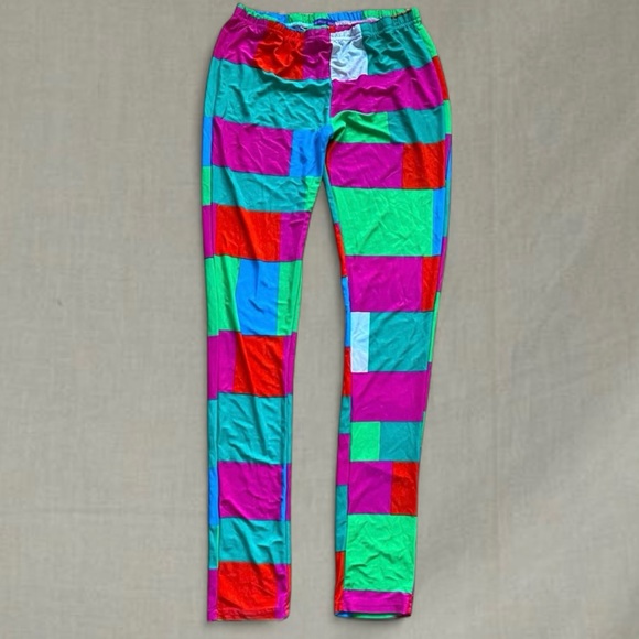 Blogger fav pattern multi color leggings street style summer - Picture 1 of 3